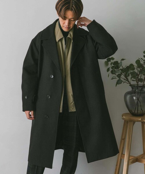 URBAN RESEARCH DOORS(アーバンリサーチドアーズ)の「JAPAN FABRICオーバーチェスターコート(チェスターコート・メンズ・GREEN/GREIGE/BROWN/D.NAVY/BLACK・M/L/XL)」の7枚目の写真