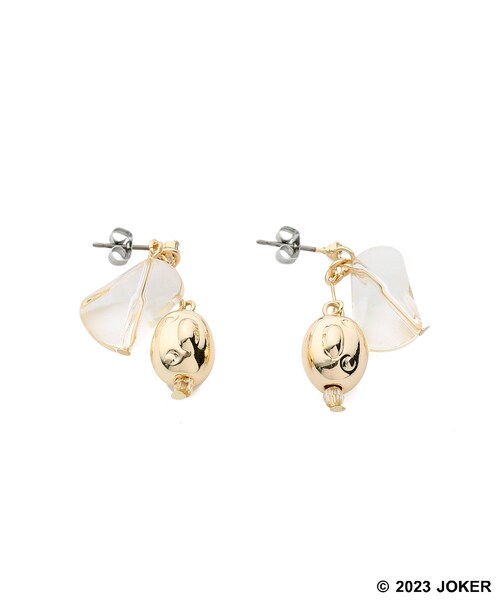 ROPE' PICNIC（ロペピクニック）の「【Pingu × ROPE' PICNIC】ポーチ付きクリアカラーピングーフェイスピアス（ピアス（両耳用）・レディース・ゴールド/シルバー・F）」の8枚目の写真