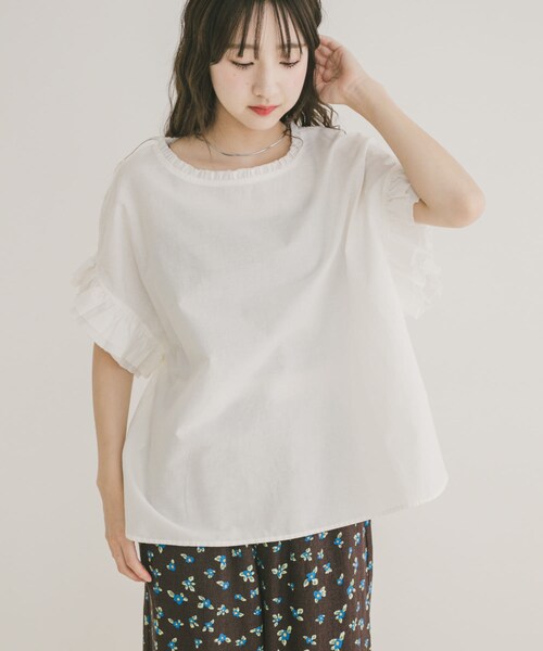ITEMS URBANRESEARCH(アイテムズ アーバンリサーチ)の「ダブルフリルブラウス(シャツ/ブラウス・レディース・SRP/WHT/BRN・FREE)」の7枚目の写真