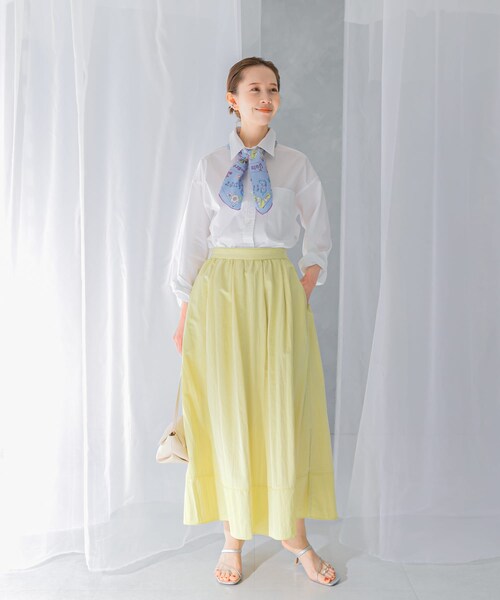 URBAN RESEARCH ROSSO（アーバンリサーチロッソ）の「スリットギャザースカート（スカート・レディース・lime/white/blue・FREE）」の13枚目の写真