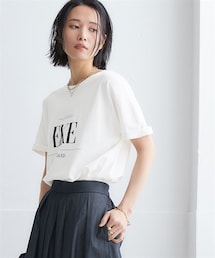 nissen | 【ひんやり接触冷感】綿１００％クルーネックロゴプリントドルマンTシャツ（UVカット）(Tシャツ/カットソー)