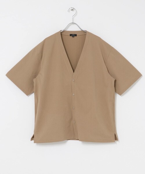 ITEMS URBANRESEARCH(アイテムズ アーバンリサーチ)の「『接触冷感/イージーケア/吸水速乾/撥水/防汚』高機能シアサッカー 半袖カーディガン(楽着シリーズ)(カーディガン/ボレロ・メンズ・BLACK/BEIGE/L.BLUE・M/L)」の18枚目の写真