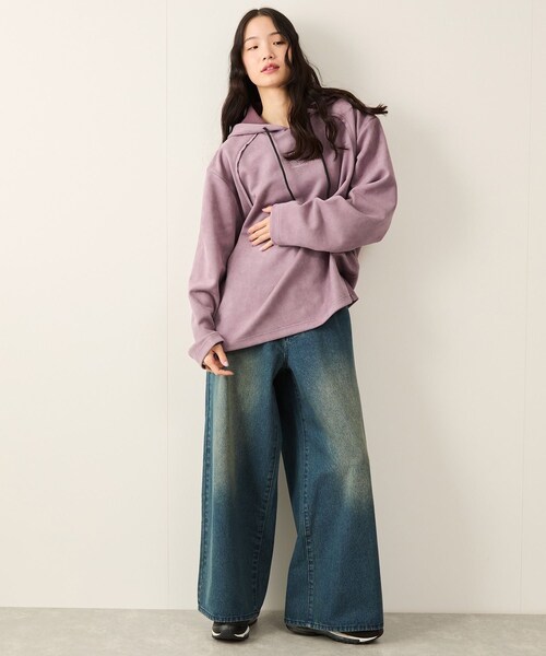 JUNRED(ジュンレッド)の「スエードタッチカットオフプルオーバー(パーカー・メンズ・チャコール/パープル・L/M/S)」の13枚目の写真