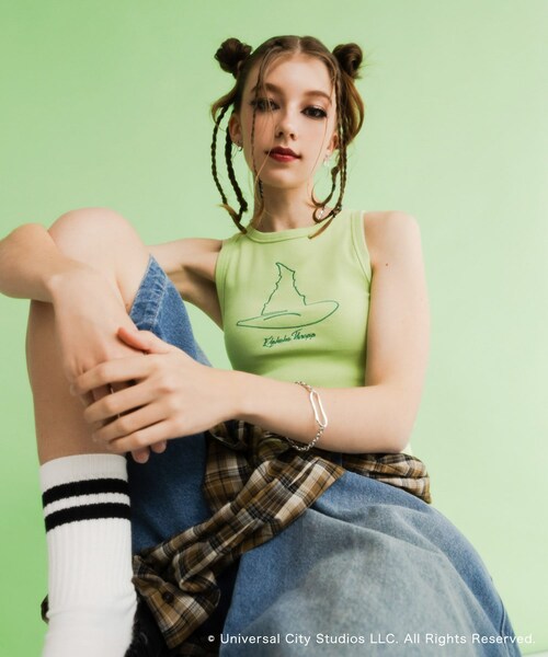 SENSE OF PLACE by URBAN RESEARCH（センスオブプレイスバイアーバンリサーチ）の「『別注』WICKED×SENSE OF PLACE　タンクトップ（タンクトップ・レディース・GREEN/PINK/GRAY・one）」の14枚目の写真