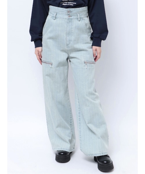 dazzlin×CALNAMURコラボ パールジップデニム dazzlin（ダズリン）の「【CALNAMURコラボ】パールジップデニム
