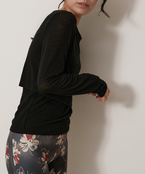 NERGY（ナージー）の「【SET】カシミアシルクレイヤードトップス（アンサンブル・レディース・ブラック/オフホワイト/ラベンダー/オレンジ・F）」の20枚目の写真