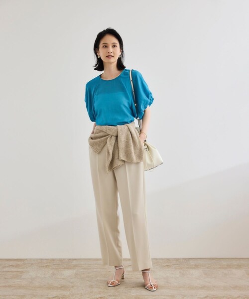 ROPE'（ロペ）の「【洗える】コットンシルクブラウス/セットアップ対応（シャツ/ブラウス・レディース・ブラック/ターコイズ・F）」の14枚目の写真