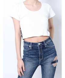 GYDA | レオパードバックリボンTOPS(Tシャツ/カットソー)