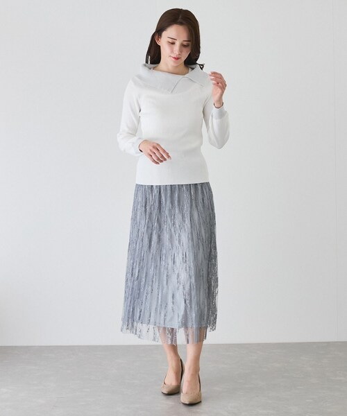 Jayro（ジャイロ）の「ラメアシメオフショル風プルオーバー（ニット/セーター・レディース・ブラック/ホワイト系/パープル系/ピンク・M）」の15枚目の写真