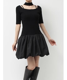 MERCURYDUO | バルーンドッキングミニニットワンピース(ワンピース)