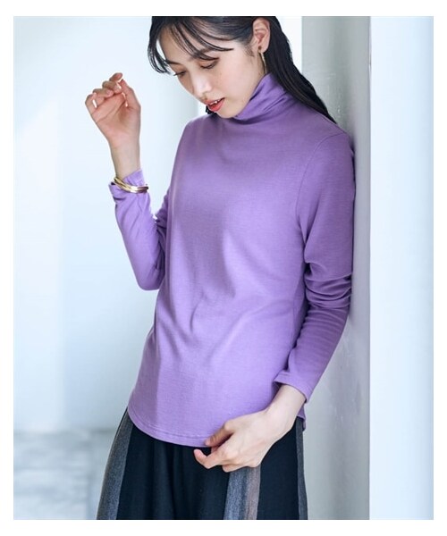 nissen（ニッセン）の「ハイネックカットソープルオーバー【OtonaSMILE】（シャツ/ブラウス・レディース・オフホワイト/杢チャコールグレー/ラベンダー・M/L/LL/3L/4L/5L/6L）」の19枚目の写真