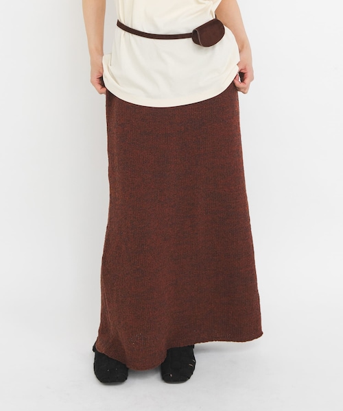 KBF（ケイビーエフ）の「メランジRIBニットスカート（スカート・レディース・BLUE/RED BROWN・One）」の4枚目の写真