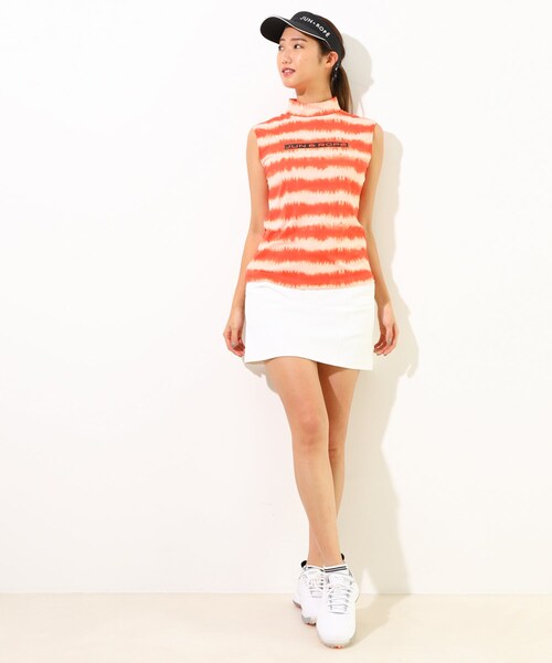 ROPE'（ロペ）の「【セットアップ対応】【UV】【吸水速乾】タイダイボーダーノースリーブプルオーバー（Tシャツ/カットソー・レディース・ブラック/ネイビー/オレンジ・L/M/S）」の14枚目の写真