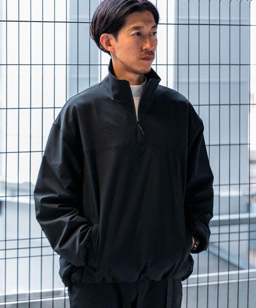 撥水×ストレッチナイロンハーフZIPジャケット