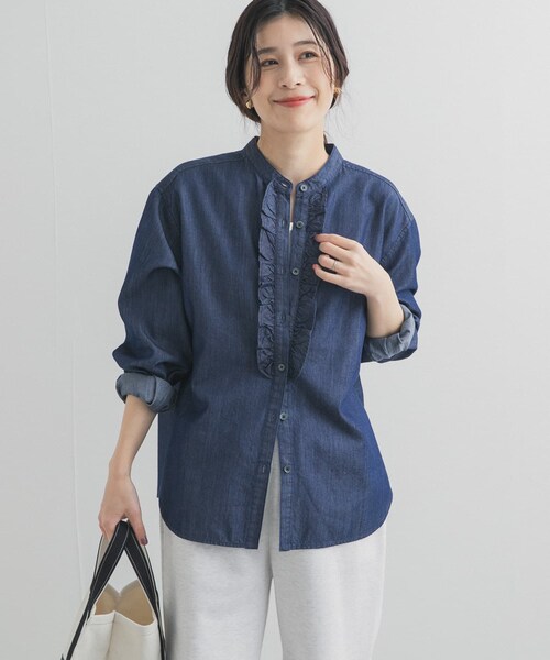 URBAN RESEARCH DOORS(アーバンリサーチドアーズ)の「フロントフリルシャツ(シャツ/ブラウス・レディース・NATURAL/INDIGO・Free)」の14枚目の写真