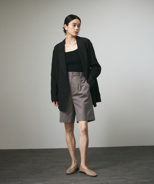 ADAM ET ROPE'(アダムエロペ)の「【セットアップ対応】キュプラコットンリブクロスキャミソール(キャミソール・レディース・ブラック/グレー/オフホワイト・F)」の6枚目の写真