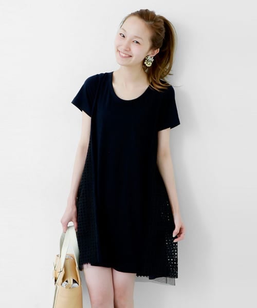 BACKレース切替カットワンピース