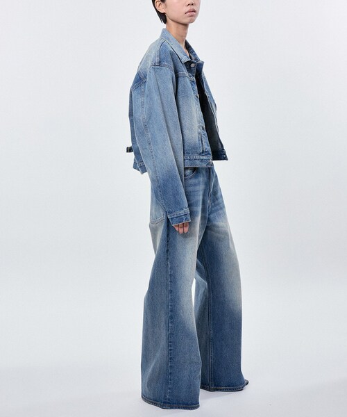 ADAM ET ROPE'(アダムエロペ)の「WASHED DENIM CROPPED JACKET(デニムジャケット・レディース・ブルー系・38/40/42)」の18枚目の写真