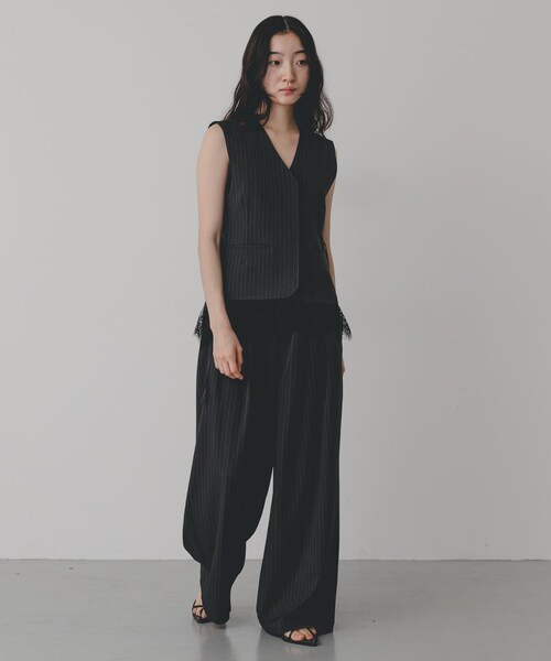 SENSE OF PLACE by URBAN RESEARCH(センスオブプレイスバイアーバンリサーチ)の「ピンストライプルーズパンツ(その他パンツ・レディース・CHA×WHT/BEG×BRN/BRN×WHT・S/M/XS)」の9枚目の写真