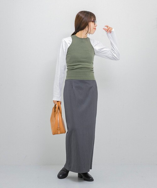 URBAN RESEARCH（アーバンリサーチ）の「w cashmere　knit tank top（タンクトップ・レディース・Khaki/Eggshell・FREE）」の5枚目の写真