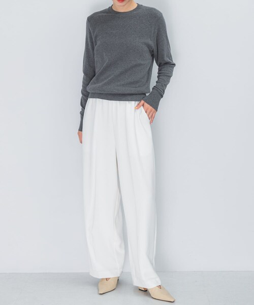 URBAN RESEARCH ROSSO（アーバンリサーチロッソ）の「ELENDEEK　GEORGETTE RELAX PANTS（その他パンツ・レディース・O.WHT/BLK・1/2）」の4枚目の写真