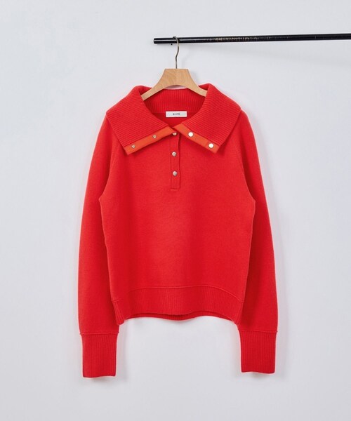 ROPE'(ロペ)の「接結ウールドットボタンハイネックニット/イージーケア(ニット/セーター・レディース・ブラック/レッド/オフホワイト・F)」の11枚目の写真