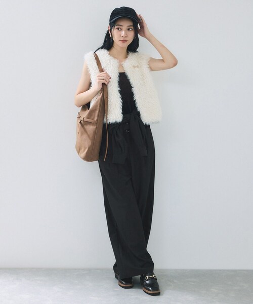 VIS（ビス）の「ポケットディテールジャンプスーツ（つなぎ/オールインワン・レディース・ブラック/ダークブラウン・F）」の4枚目の写真