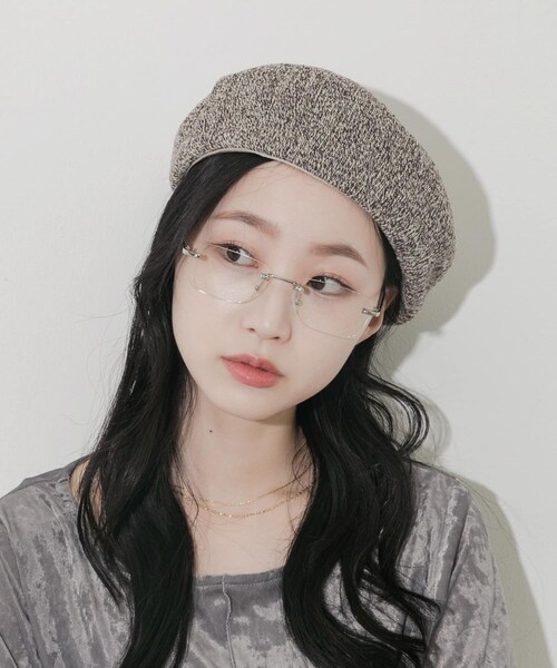 SMELLY（スメリー）の「ミックスパターンベレー（ハンチング/ベレー帽・レディース・BLK/BLU/BRN・-）」の2枚目の写真