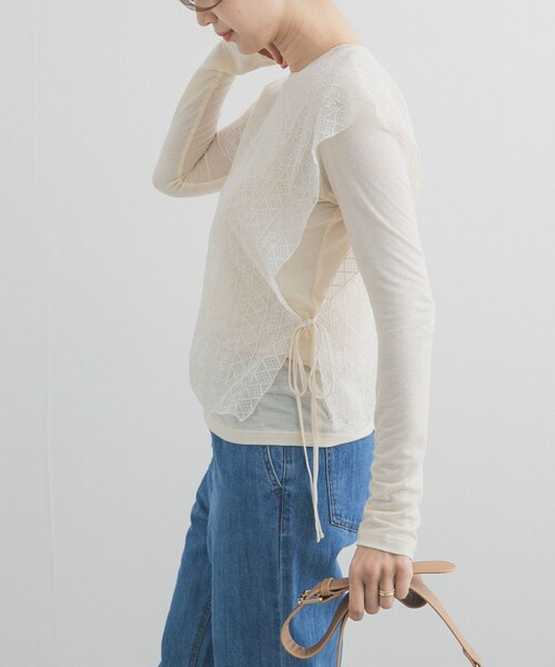 URBAN RESEARCH DOORS（アーバンリサーチドアーズ）の「2WAYレースカバー（ストール/ショール・レディース・NATURAL/BLACK・One）」の17枚目の写真