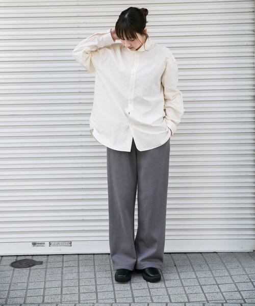 ITEMS URBANRESEARCH(アイテムズ アーバンリサーチ)の「ブロード ラウンドカラーシャツ(シャツ/ブラウス・メンズ・SAX/IVO/PPL/LIME GREEN・M/L)」の9枚目の写真