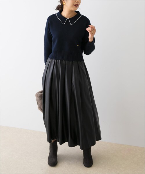 URBAN RESEARCH ROSSO（アーバンリサーチロッソ）の「F by ROSSO　コットンカシミヤ衿パールニット（ニット/セーター・レディース・OFF WHITE/GRAY/NAVY・Free）」の18枚目の写真