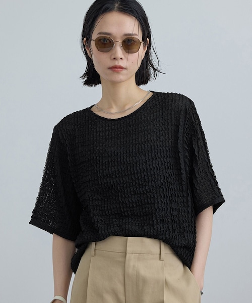 ADAM ET ROPE'(アダムエロペ)の「【WEB限定】ティアードラッセルシアーTシャツ(Tシャツ/カットソー・レディース・ブラック/ホワイト/サックス・F)」の14枚目の写真