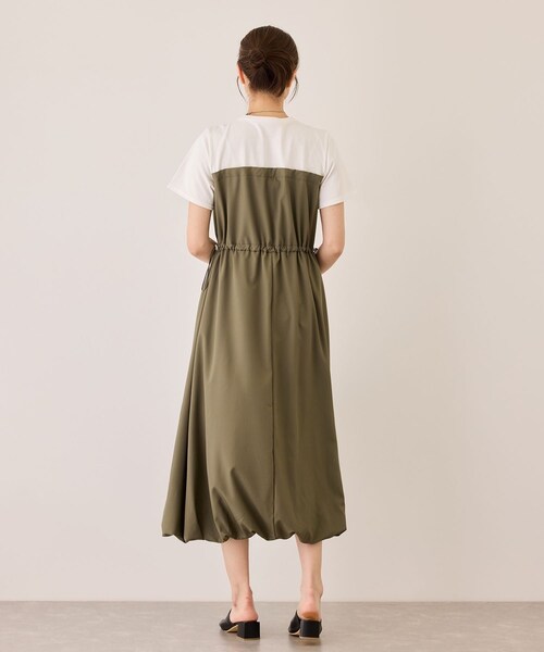 Jayro（ジャイロ）の「半袖ドッキングバルーンワンピース（ワンピース・レディース・ブラック/チャコール/カーキ・M）」の22枚目の写真