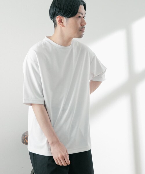 ITEMS URBANRESEARCH(アイテムズ アーバンリサーチ)の「『UR TECH ひやサラクール』 ライトポンチ トップス(Tシャツ/カットソー・メンズ・BLU/OFF/BLK/GREIGE/GRN・S/M/L/XL)」の12枚目の写真