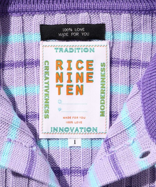 ADAM ET ROPE'（アダムエロペ）の「【RICE NINE TEN/ライス ナイン テン】RIBBED KNIT POLO SHIRT（ポロシャツ・メンズ・グレー/ベージュ/ラベンダー系・1/2）」の13枚目の写真