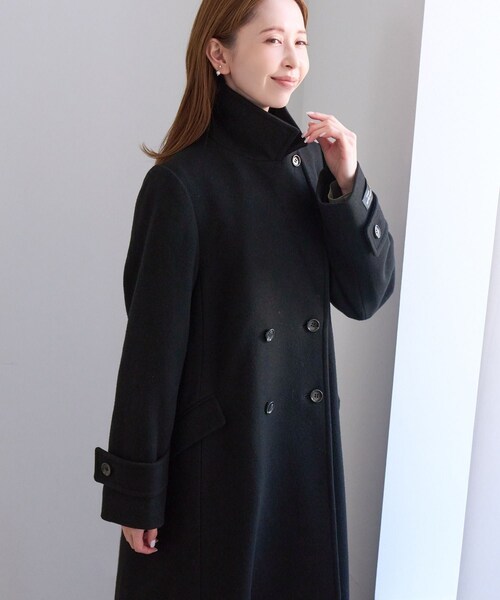 ROPE' PICNIC(ロペピクニック)の「JAPAN FABRIC ダブルチェスターロング丈ウールコート(チェスターコート・レディース・ブラック/グレー/ベージュ系/ラベンダー・F)」の14枚目の写真