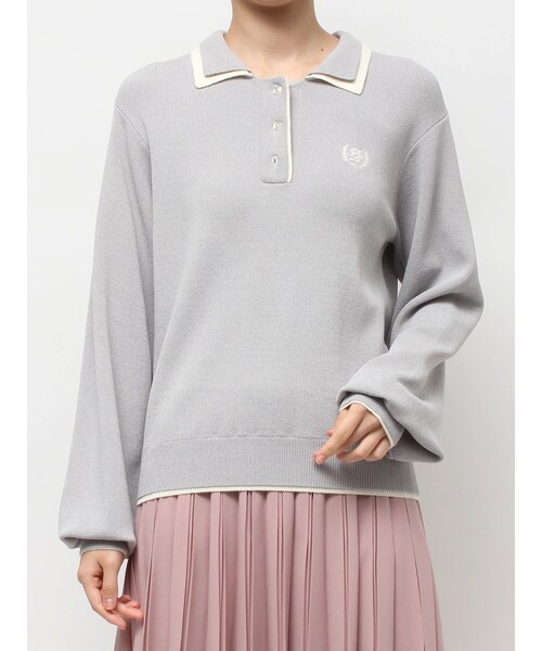 TONAL（トーナル）の「【POLO BCS】２枚衿ポロニット（ニット/セーター・レディース・オフホワイト/グレー/ネイビー・M）」の9枚目の写真