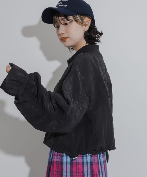 SENSE OF PLACE by URBAN RESEARCH(センスオブプレイスバイアーバンリサーチ)の「ドロストシャーリングシアーブルゾン(ブルゾン・レディース・ORANGE/IVORY/BLACK・one)」の21枚目の写真