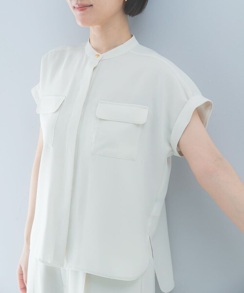 URBAN RESEARCH ROSSO（アーバンリサーチロッソ）の「クールタッチ吸水速乾ポケットフレアブラウス（シャツ/ブラウス・レディース・IVORY/D/NAVY・Free）」の14枚目の写真