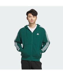 adidas | エッセンシャルズ プラス ルーズフィット スリーストライプス フレンチテリー フルジップパーカー(トップス)