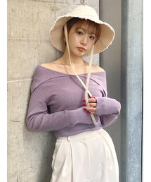 EMODA | オーバーカラーデコルテニット(ニット/セーター)