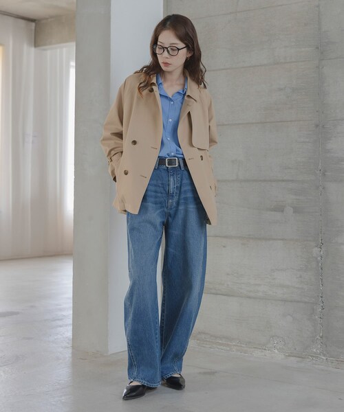 URBAN RESEARCH Sonny Label（アーバンリサーチサニーレーベル）の「撥水ショートトレンチコート（ステンカラーコート・レディース・ベージュ/ネイビー・36/38）」の9枚目の写真