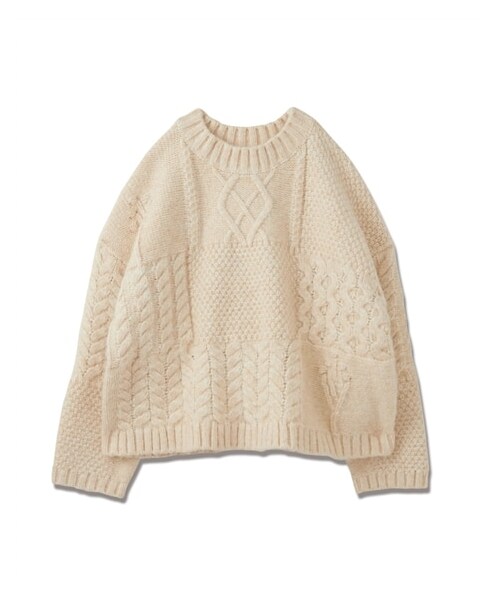 nissen（ニッセン）の「【sail】ケーブルニット（ニット/セーター・レディース・アイボリー・P1）」の2枚目の写真