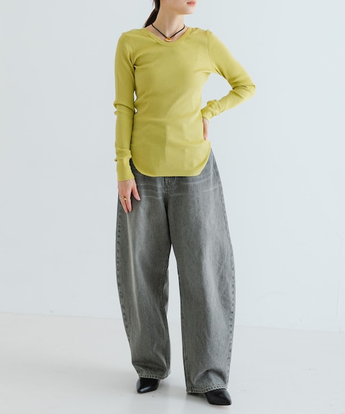 URBAN RESEARCH（アーバンリサーチ）の「HAKUJI　Organic Cotton Long-Sleeve Pullover（Tシャツ/カットソー・レディース・BLACK/WHITE/LIME・FREE）」の13枚目の写真