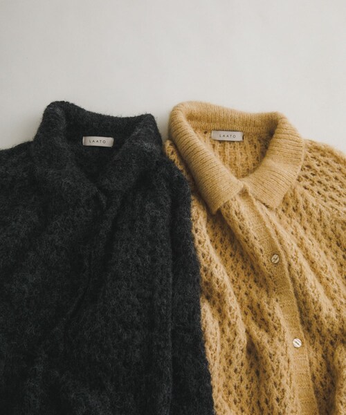 LAATO（ラート）の「mesh knit polo cardigan（カーディガン/ボレロ・レディース・ハニー/スチール・FREE）」の13枚目の写真