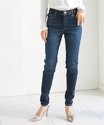 nissen | 大きいサイズ ストレッチサスティナブルデニムスキニーパンツ（ゆったり太もも）（選べる２レングス）(デニムパンツ)