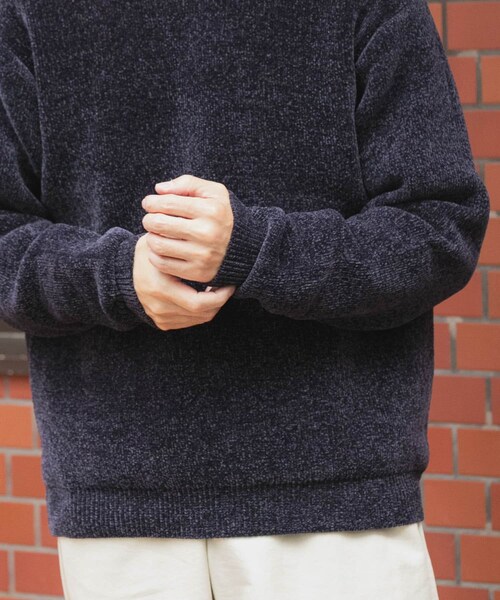 ITEMS URBANRESEARCH（アイテムズ アーバンリサーチ）の「ダブルフェイスシェニールクルーネックニット（ニット/セーター・メンズ・WHT/BLUE GRAY/GREIGE/INK BLACK・M/L）」の14枚目の写真