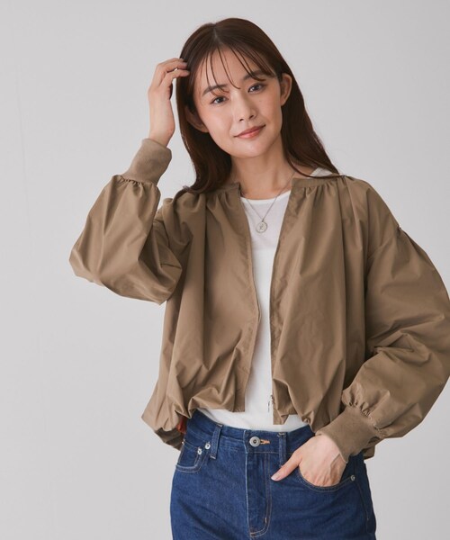 Jayro（ジャイロ）の「ノーカラーギャザーブルゾン（ブルゾン・レディース・ブラック/ベージュ系/カーキ・M）」の13枚目の写真
