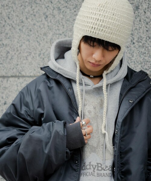 SENSE OF PLACE by URBAN RESEARCH（センスオブプレイスバイアーバンリサーチ）の「イヤーフラップニットキャップ（ニットキャップ/ビーニー・メンズ・IVORY/BLACK/GRAY・one）」の4枚目の写真