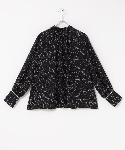 URBAN RESEARCH ROSSO（アーバンリサーチロッソ）の「ギャザーハイネックブラウス（シャツ/ブラウス・レディース・WHITE/BEIGE DOT/BLACK DOT・Free）」の13枚目の写真